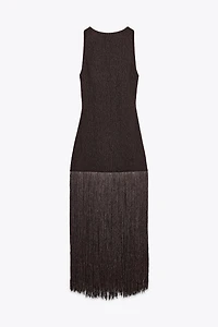 FRINGED FITTED DRESS