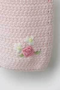 EMBROIDERED FLORAL KNIT PANTS