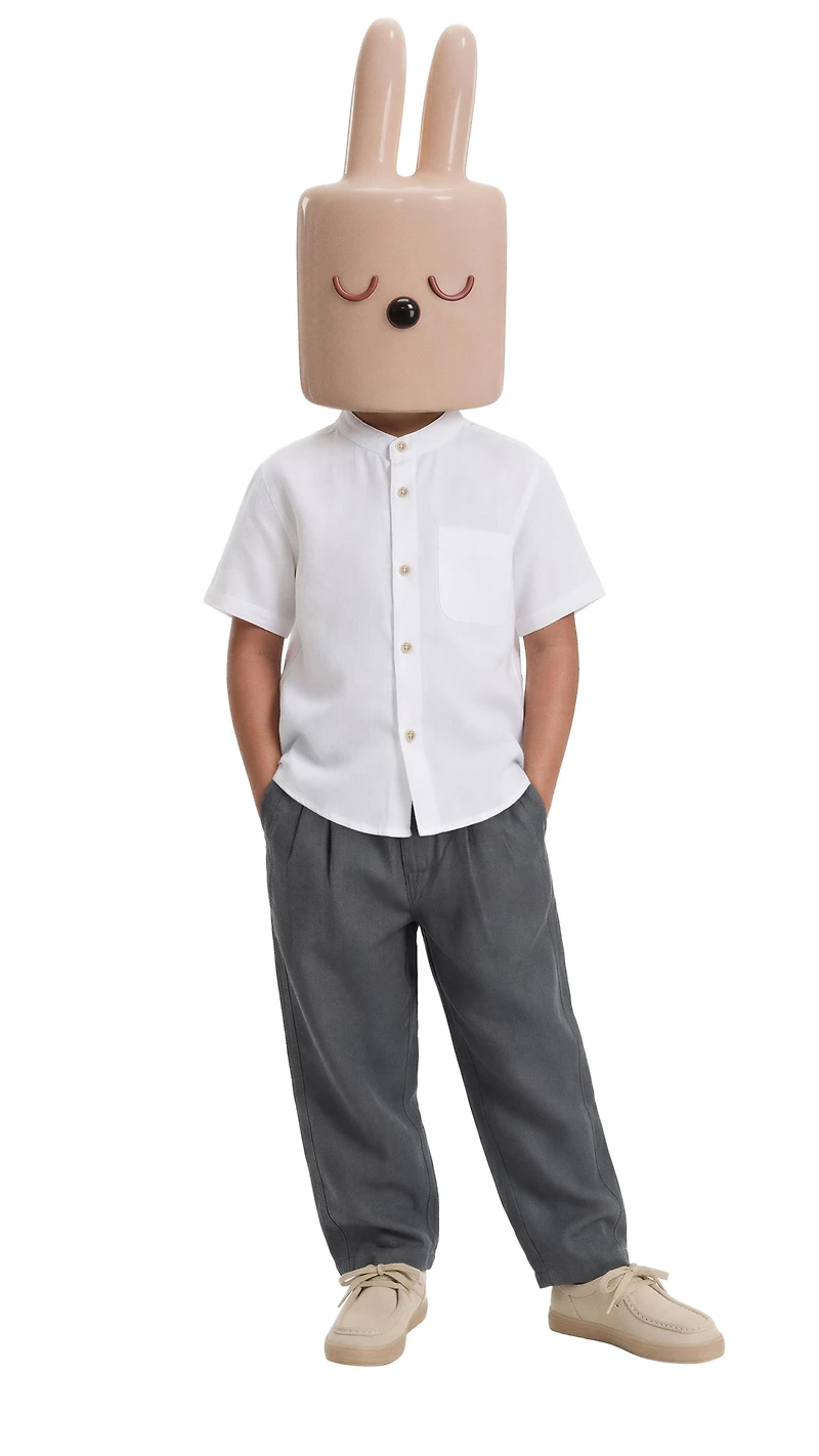 100% LINEN PLEATED PANTS