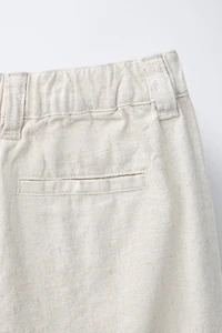 PANTALON DROIT EN COTON ET LIN