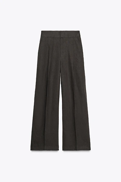PLEATED LINEN BLEND PANTS ZW COLLECTION
