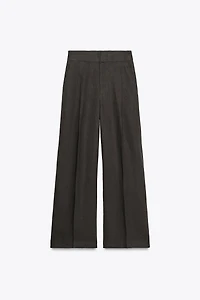 PLEATED LINEN BLEND PANTS ZW COLLECTION
