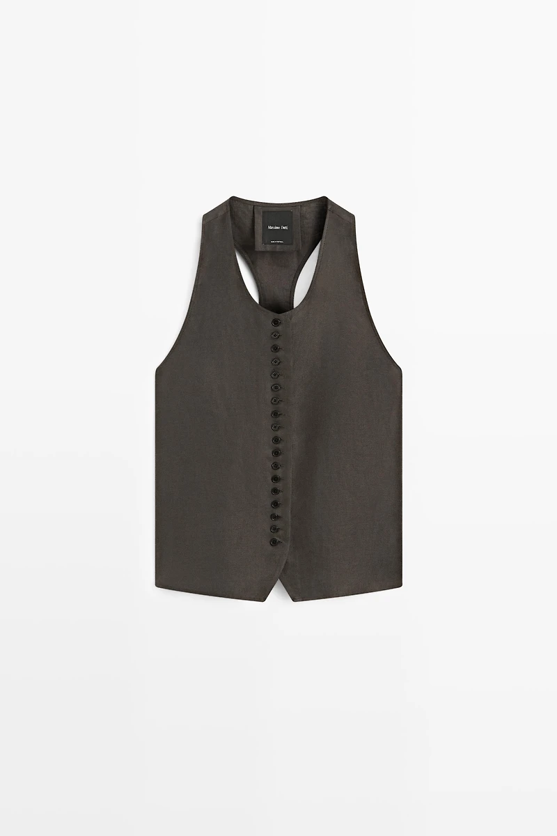 100% linen vest