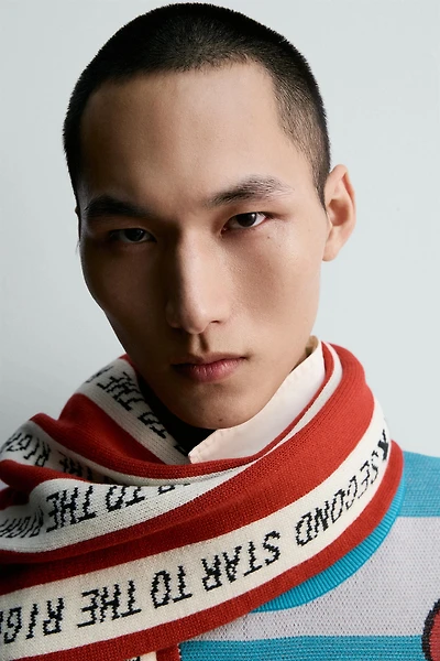 ÉCHARPE À RAYURES TEXTE PETER PAN HARRY LAMBERT FOR ZARA X DISNEY