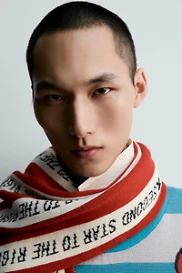 ÉCHARPE À RAYURES TEXTE PETER PAN HARRY LAMBERT FOR ZARA X DISNEY