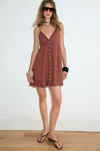 METALLIC STRIPED MINI DRESS