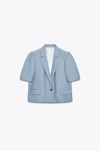 CROPPED SHORT SLEEVE BLAZER