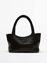 Medium braided nappa leather tote bag