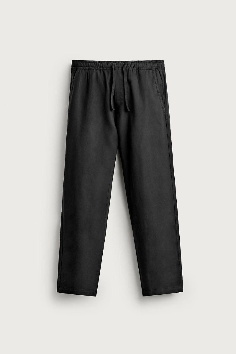 COTTON-LINEN RELAXED FIT PANTS
