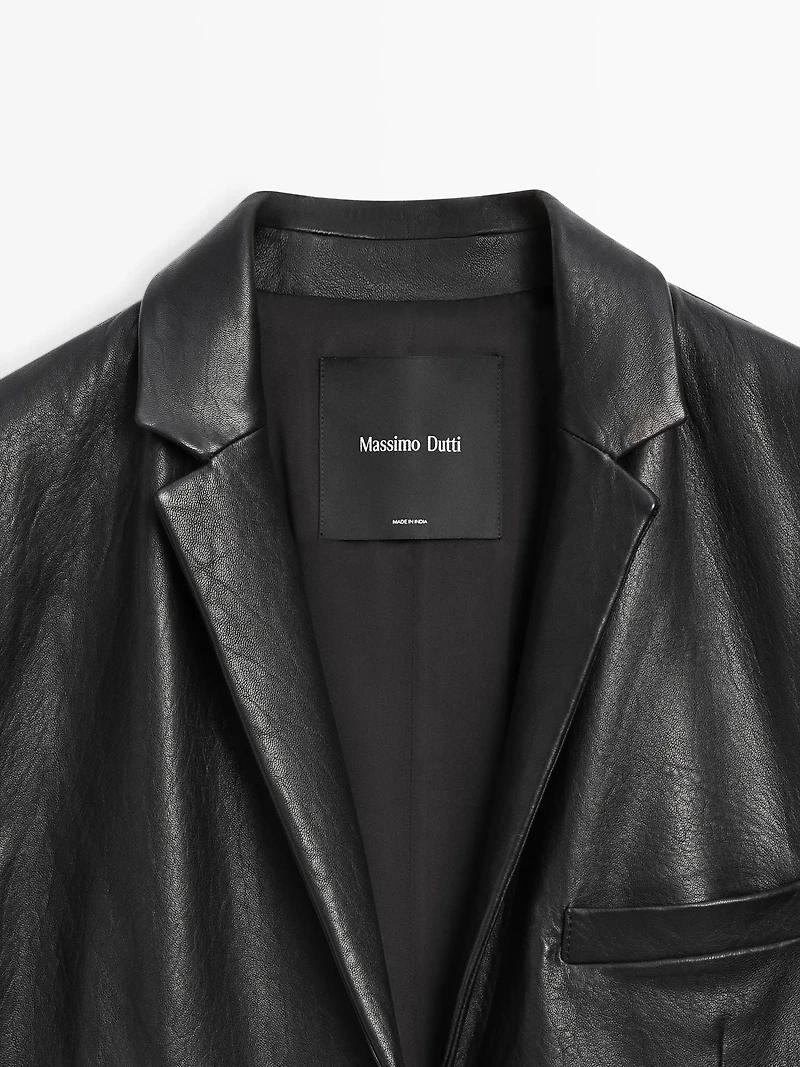 Long nappa leather coat