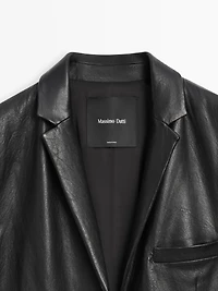 Long nappa leather coat