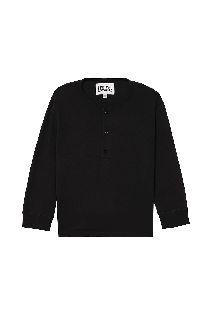 CROPPED FIT HENLEY T-SHIRT