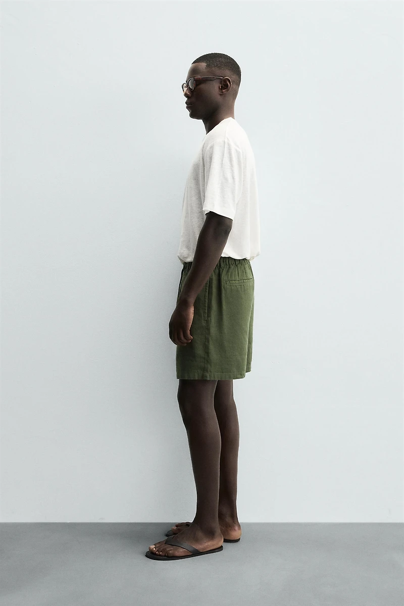 LINEN BLEND SHORTS