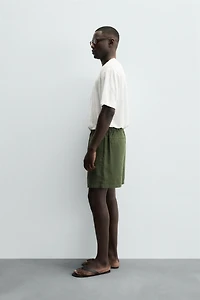 LINEN BLEND SHORTS