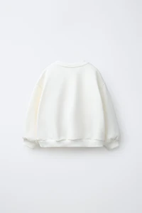 STRIPED HEART PATCH SWEATSHIRT
