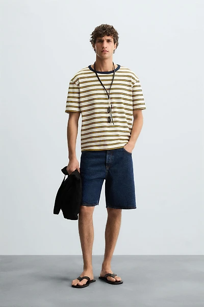T-SHIRT JACQUARD RAYURES