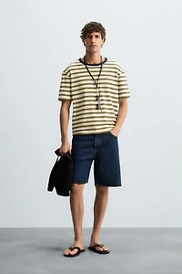 T-SHIRT JACQUARD RAYURES