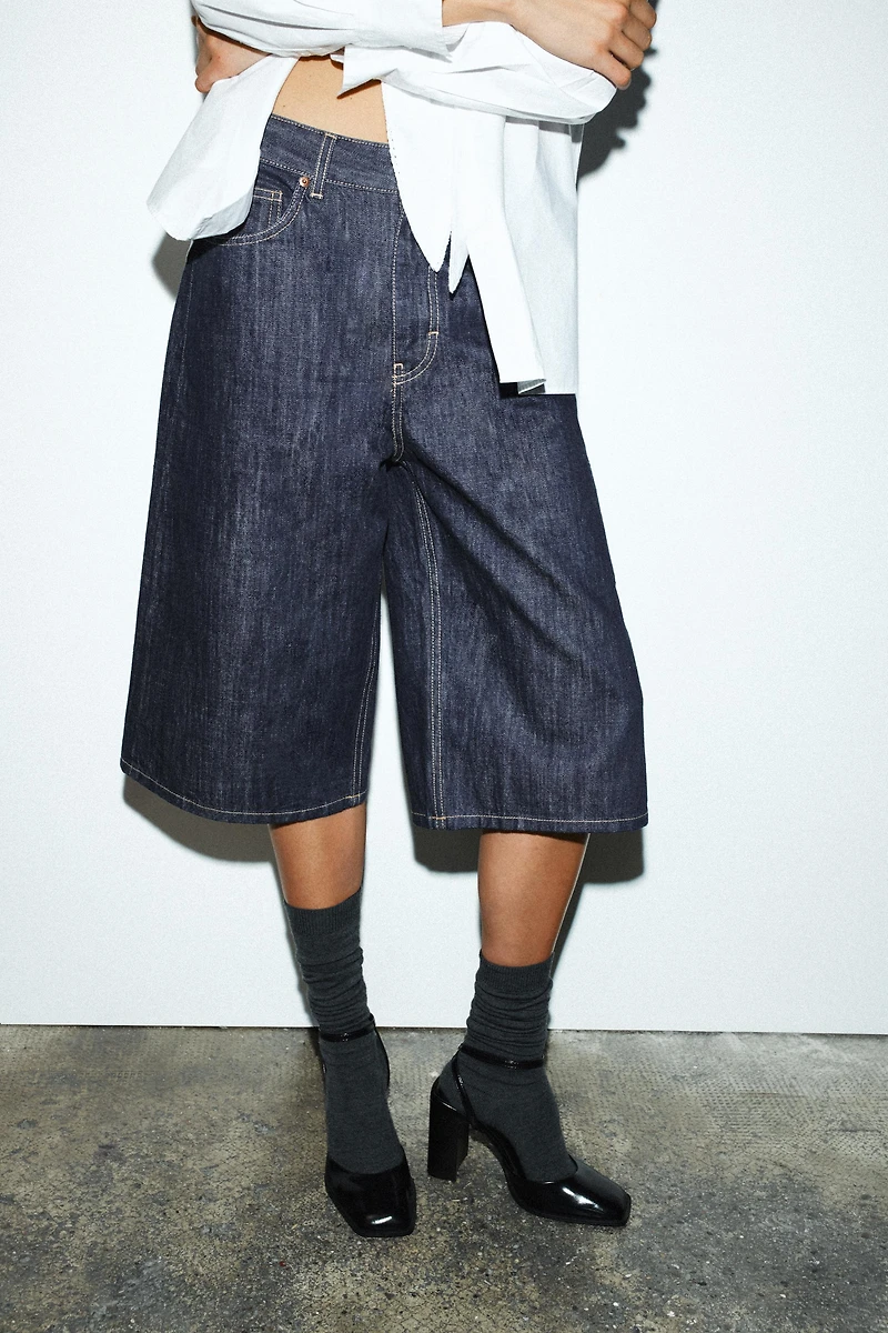 TRF MID-RISE DENIM JORTS