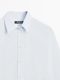 Poplin and cotton blend shirt
