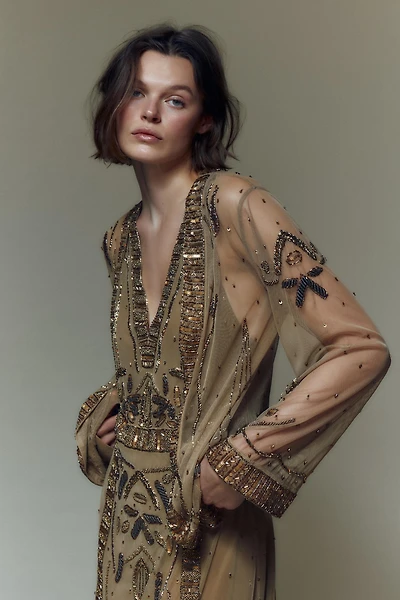 BEADED SEQUIN KIMONO