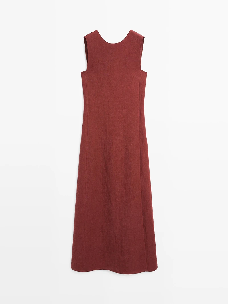 100% linen short dress