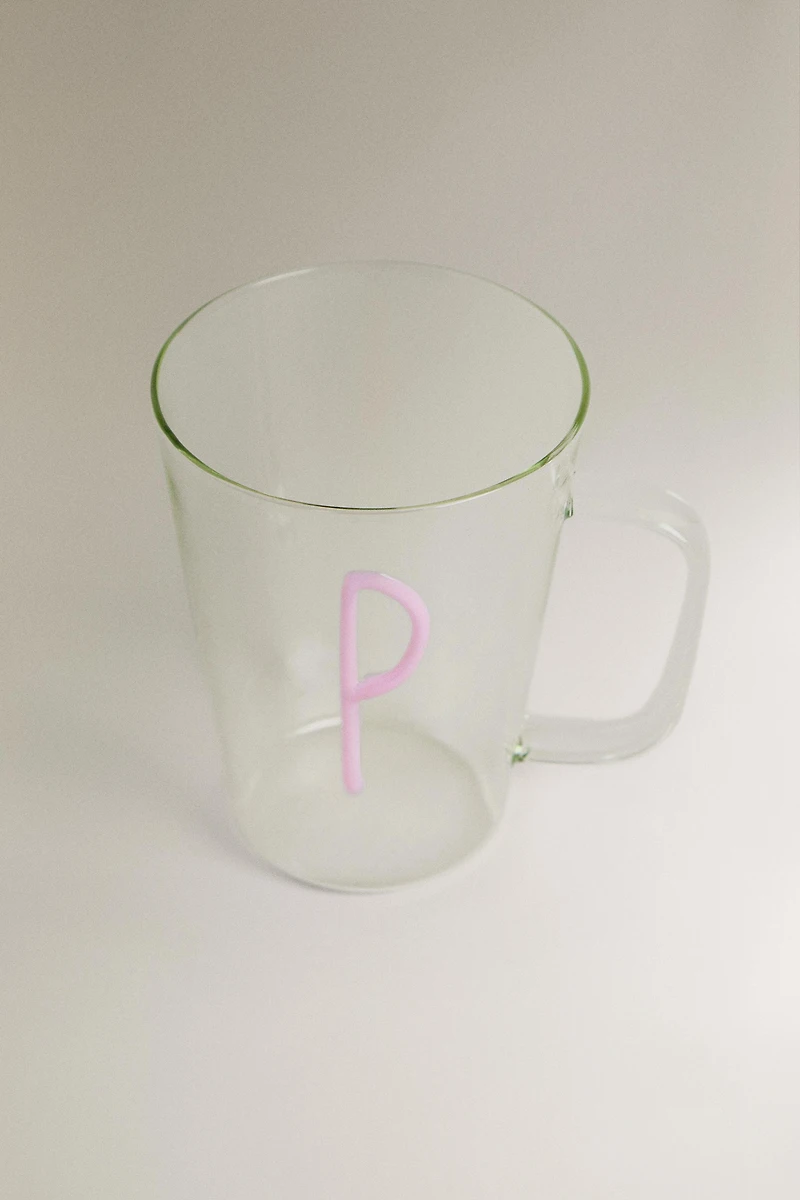 BOROSILICATE MUG WITH INITIAL