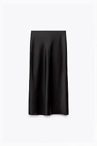 SATIN MIDI SKIRT