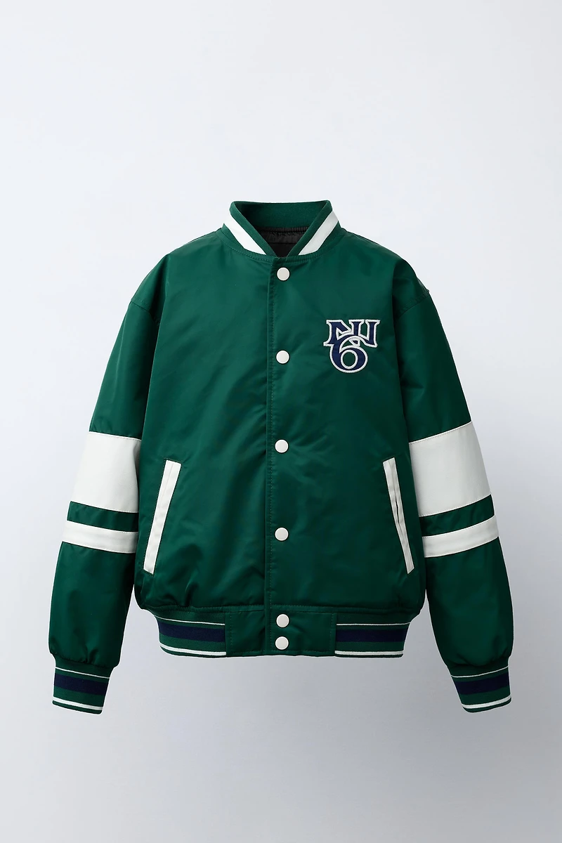 BOMBER JACKET WITH REMOVABLE TEXT HOODIE