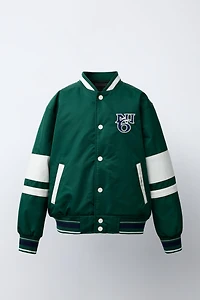 BOMBER JACKET WITH REMOVABLE TEXT HOODIE