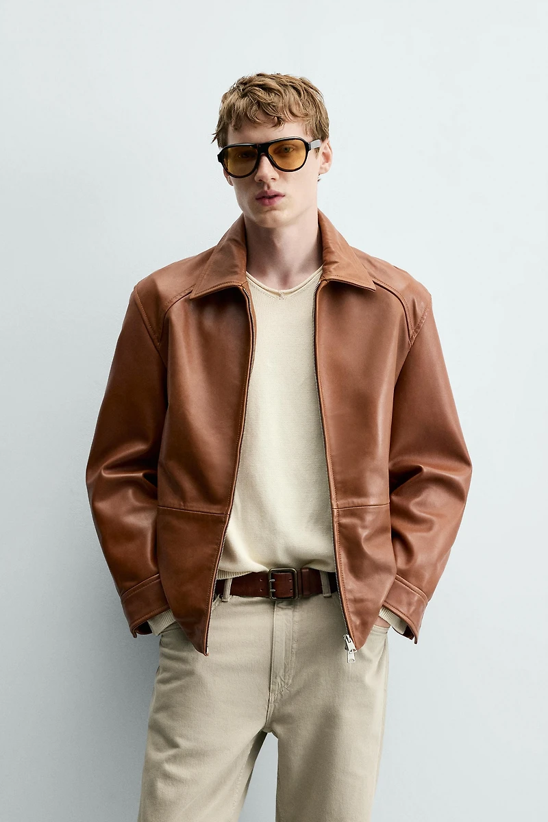REGULAR FIT LEATHER JACKET