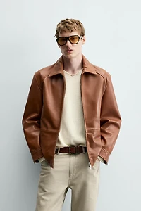 REGULAR FIT LEATHER JACKET