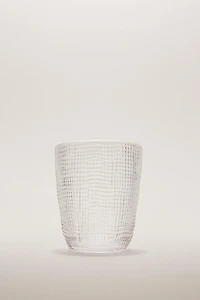RAISED DESIGN GLASS TUMBLER