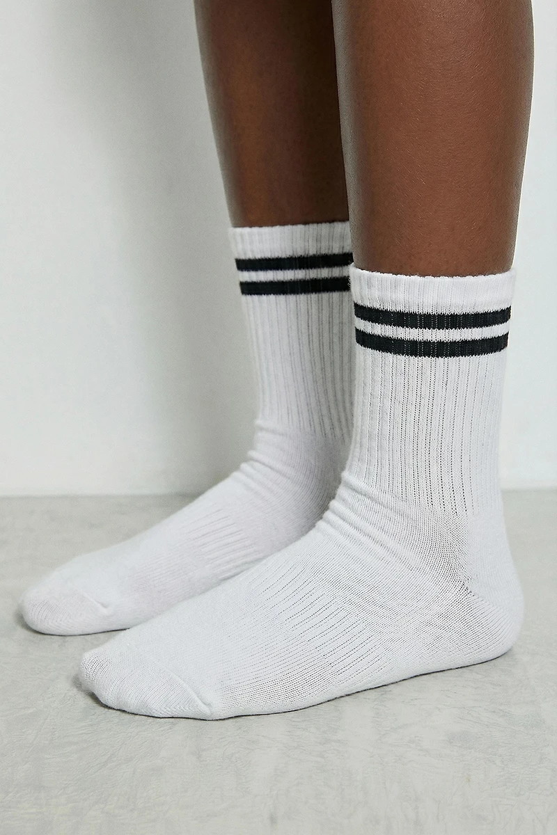TWO-PACK OF MID-CALF STRIPED SPORTS SOCKS