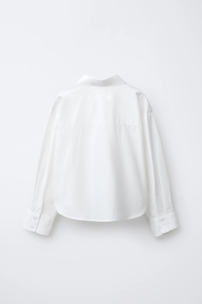 3D FLOWER POPLIN SHIRT