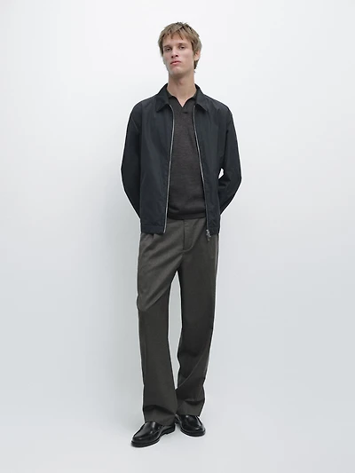 Short technical fabric jacket