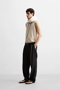 PLEATED RELAXED FIT PANTS