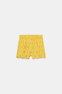 EMBROIDERED PERFORATED SHORTS