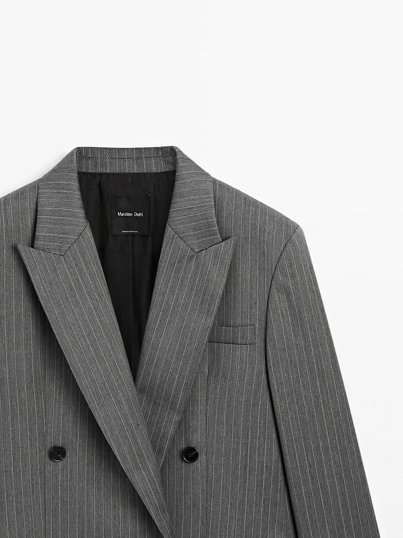 Blazer à rayures tennis 100 % laine