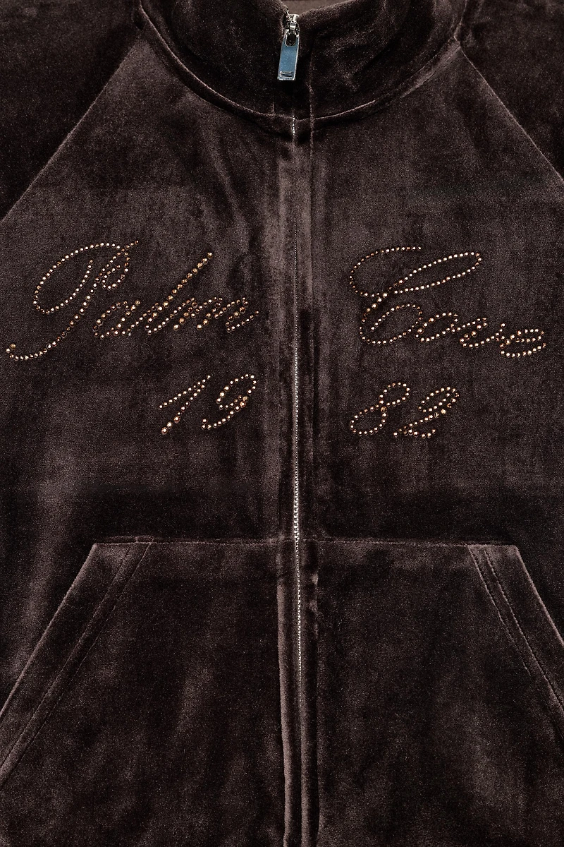 TEXT VELVET JACKET