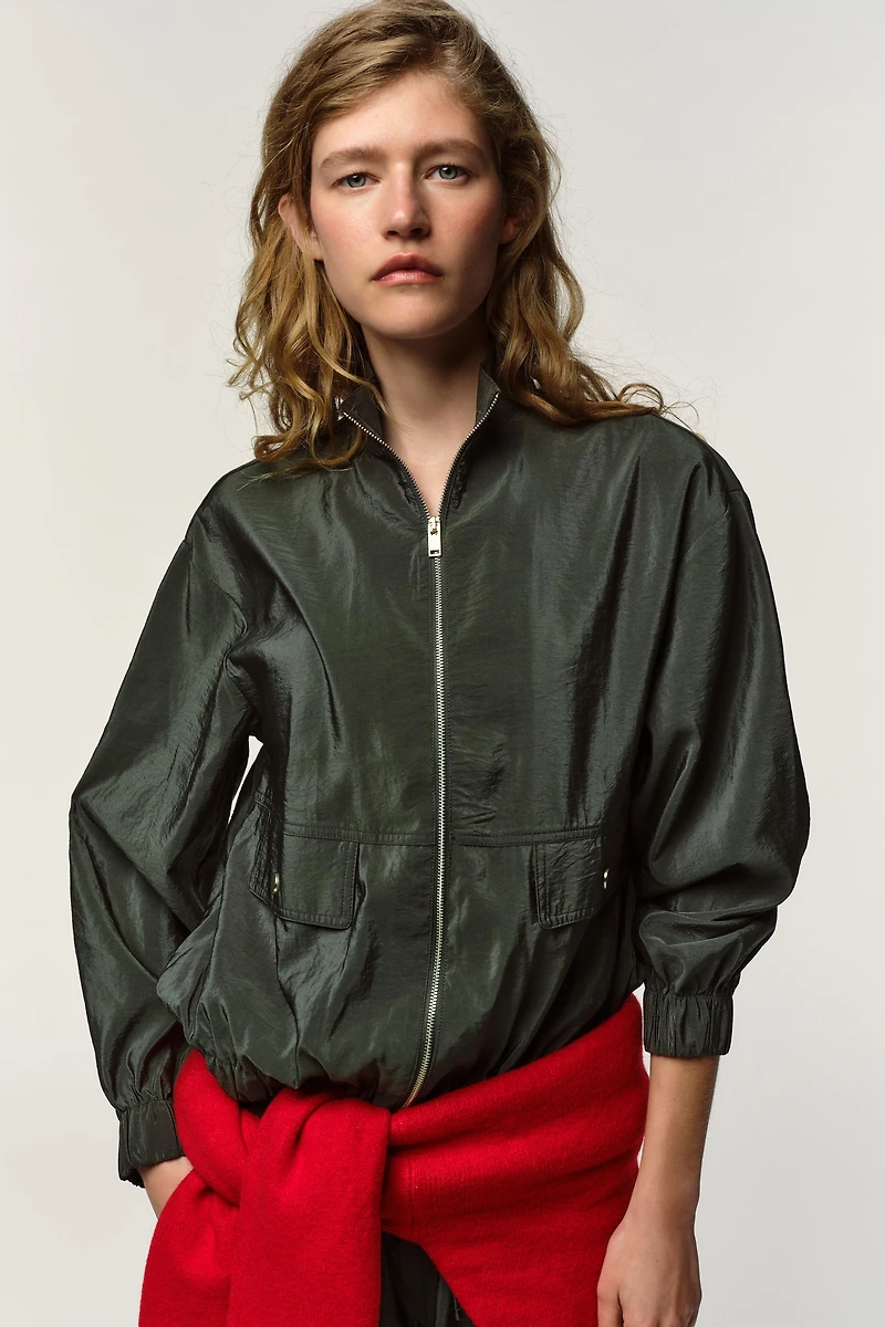 BLOUSON BOMBER À COL MONTANT