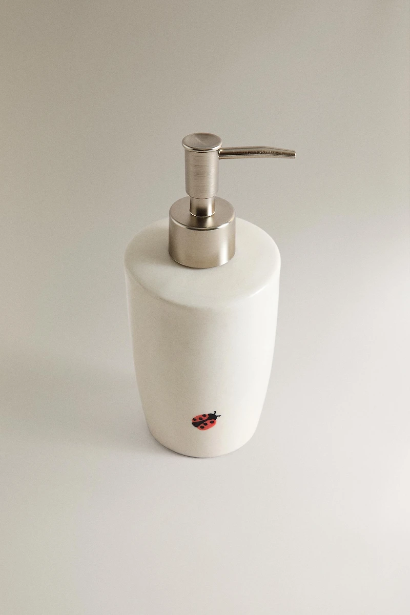 DISTRIBUTEUR DE SAVON EN CÉRAMIQUE COCCINELLE