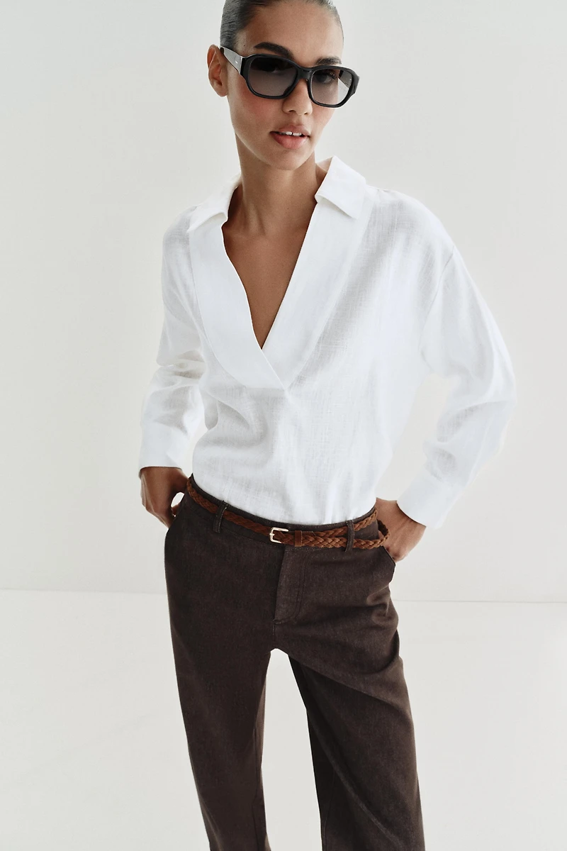 BRAIDED BELT CHINO PANTS