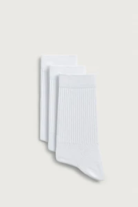 CHAUSSETTES CÔTELÉES BASIQUES, LOT DE 3