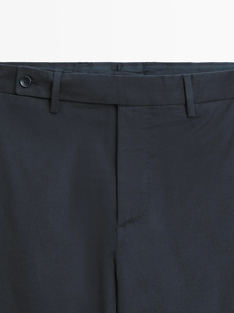 Cotton blend twill trousers