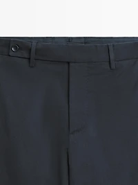 Cotton blend twill trousers