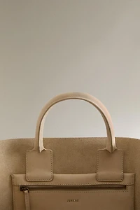 MINI NUBUK LEATHER SHOPPER BAG