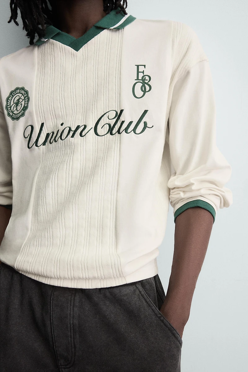 POLO JACQUARD BRODÉ FOOTBALL RÉTRO