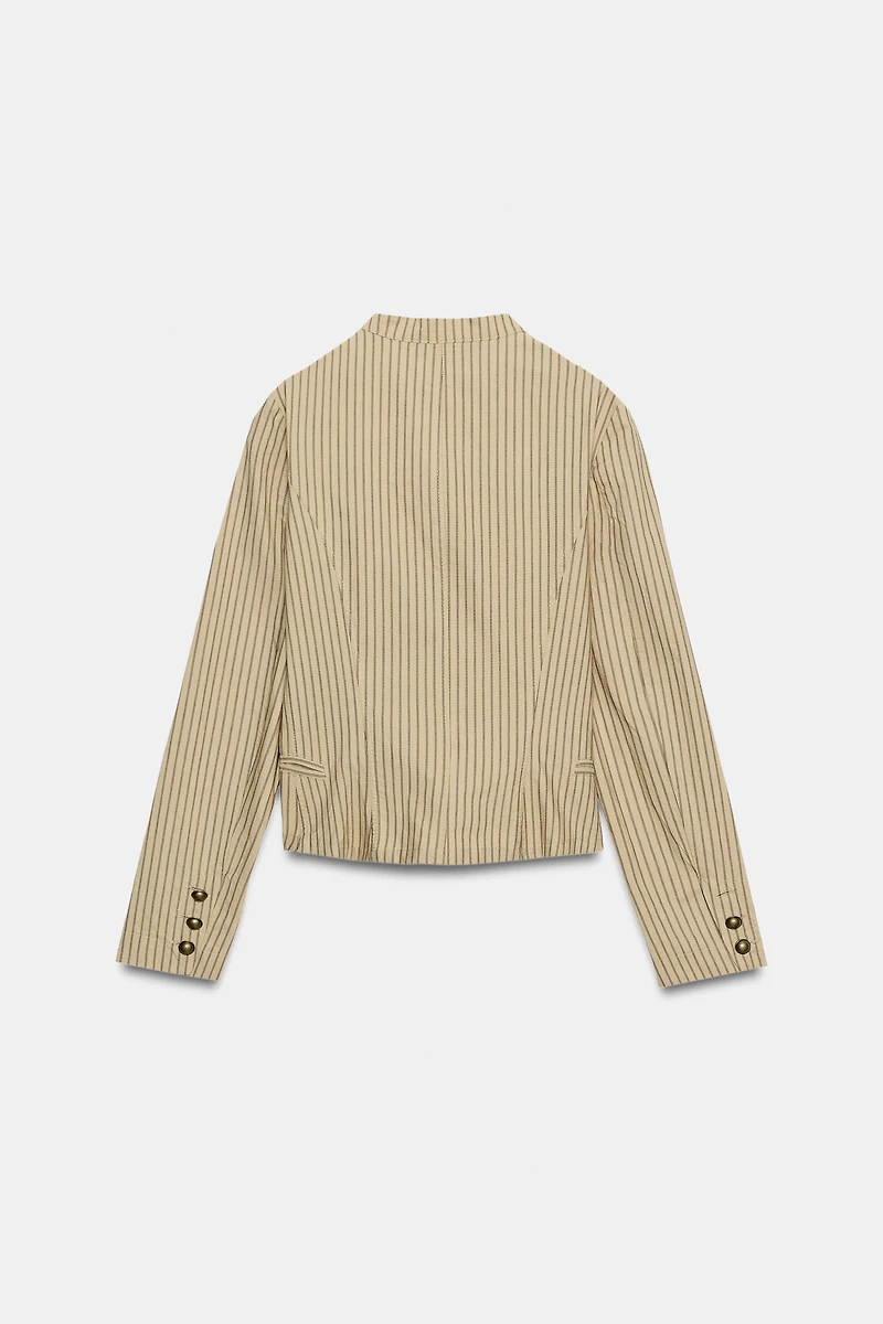 STRIPED DOUBLE-BREASTED BLAZER
