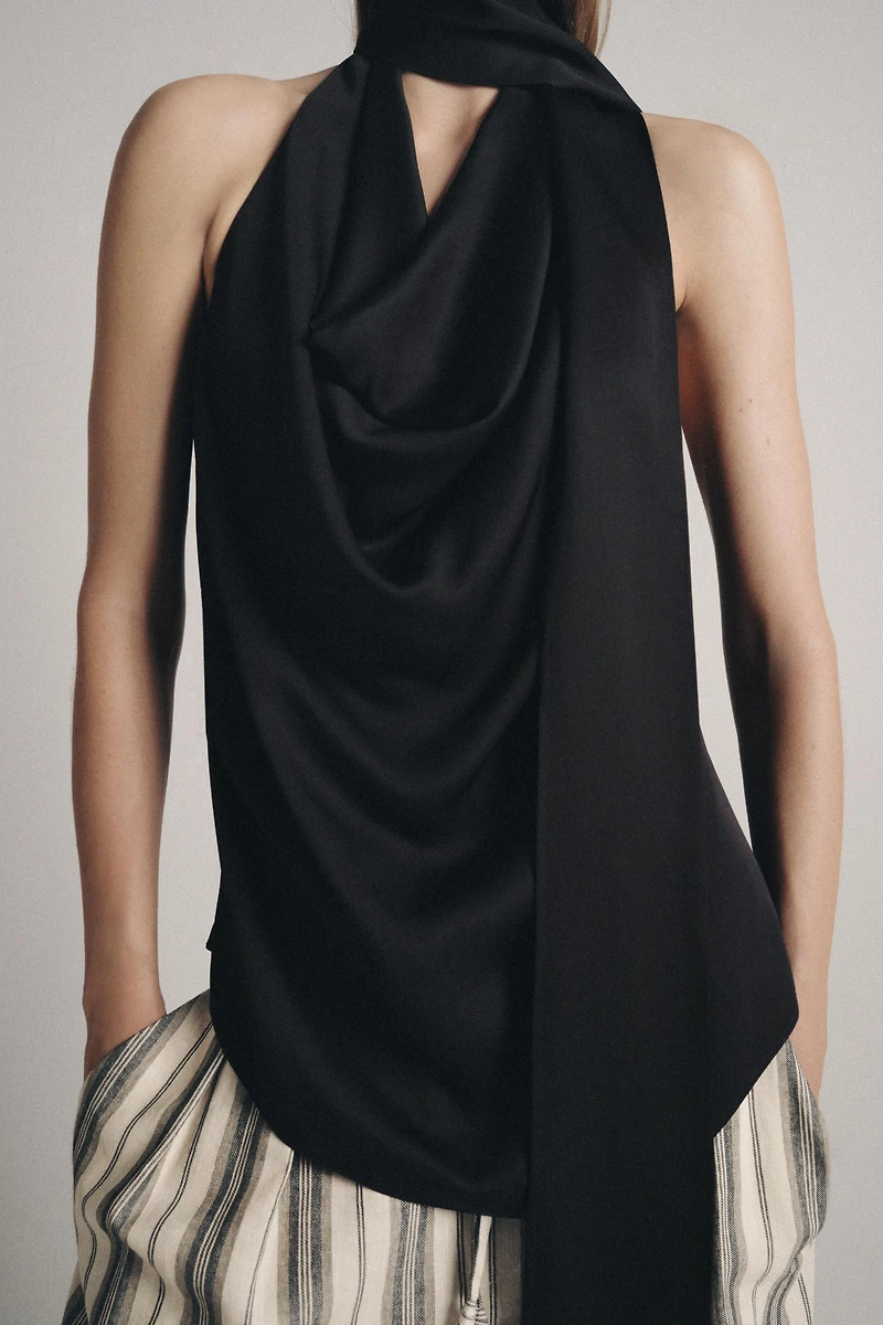 FRINGE SCARF HALTER TOP ZW COLLECTION