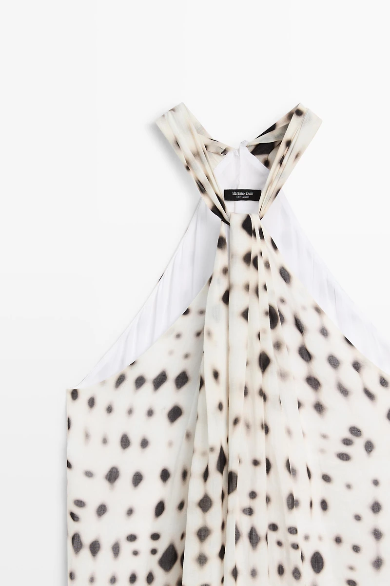 Printed halter dress